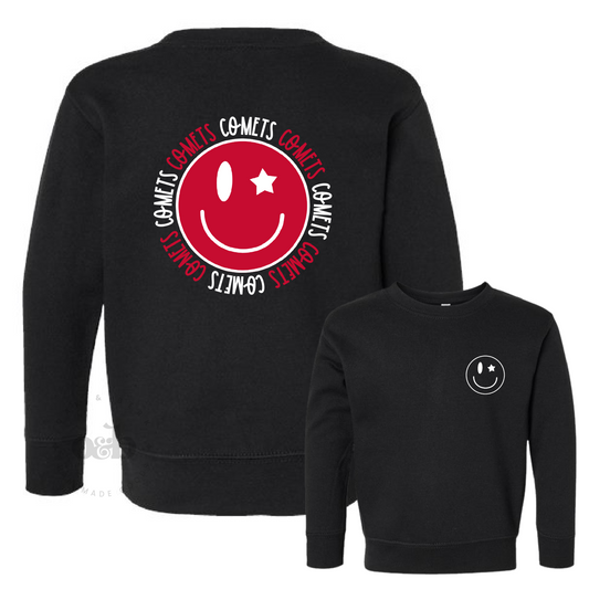 Comets Smiley, crewneck